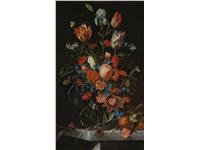 Een Wanddecoratie Vase with Flowers by Jan Davidsz. de Heem 70x118cm Dibond wit koop je bij Meubels and More