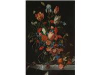 Een Wanddecoratie Vase with Flowers by Jan Davidsz. de Heem 98x148cm Dibond wit koop je bij Meubels and More