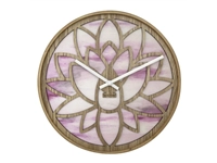 Wandklok dia. 40cm Roze Hout Lotus