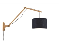 Een Wandlamp Andes bamboe nat. kap 33x20cm ecolin bl.denim L koop je bij Meubels and More