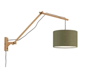 Een Wandlamp Andes bamboe nat. kap 33x20cm ecolin gr.forest L koop je bij Meubels and More