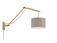 Een Wandlamp Andes bamboe nat. kap 33x20cm ecolin l.grijs L koop je bij Meubels and More