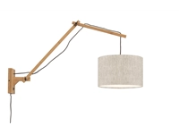 Een Wandlamp Andes bamboe nat. kap 33x20cm ecolin licht L koop je bij Meubels and More