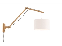 Een Wandlamp Andes bamboe nat. kap 33x20cm ecolin wit L koop je bij Meubels and More