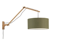 Een Wandlamp Andes bamboe nat. kap 47x23cm ecolin gr.forest L koop je bij Meubels and More