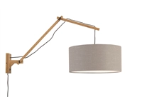 Een Wandlamp Andes bamboe nat. kap 47x23cm ecolin l.grijs L koop je bij Meubels and More