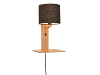 Een Wandlamp Andes bamboe nat plank kap 18x15cm ecolin zw. koop je bij Meubels and More