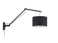 Een Wandlamp Andes bamboe zw. kap 33x20cm ecolin bl.denim L koop je bij Meubels and More