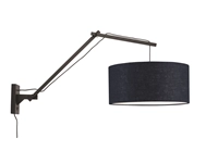 Een Wandlamp Andes bamboe zw. kap 47x23cm ecolin bl.denim L koop je bij Meubels and More