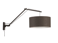 Een Wandlamp Andes bamboe zw. kap 47x23cm ecolin d.grijs L koop je bij Meubels and More