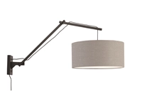 Een Wandlamp Andes bamboe zw. kap 47x23cm ecolin l.grijs L koop je bij Meubels and More