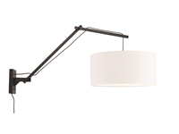 Een Wandlamp Andes bamboe zw. kap 47x23cm ecolin wit L koop je bij Meubels and More