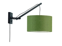 Een Wandlamp Andes bamboe zwart kap 32x20cm ecolin gr.forest S koop je bij Meubels and More