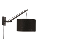 Een Wandlamp Andes bamboe zwart kap 32x20cm ecolin zw..S koop je bij Meubels and More