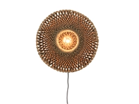 Een Wandlamp Bali bamboe dia.44x12cm zwart naturel S koop je bij Meubels and More