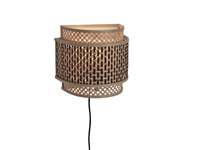 Een Wandlamp Bhutan bamboe halfrond 24xh.21cm zw naturel S koop je bij Meubels and More