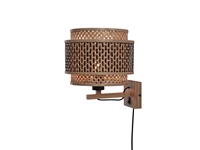 Een Wandlamp Bhutan bamboe nat. kap dia.25xh.20cm zw naturel koop je bij Meubels and More