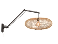 Een Wandlamp Cango bamboe zw. kap dia.60x25cm naturel L koop je bij Meubels and More