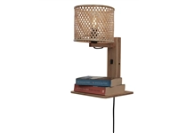 Een Wandlamp Java plank bamboe nat h.65cm kap dia.18xh.15cm nat. koop je bij Meubels and More