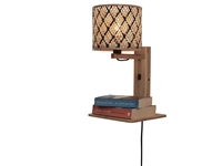 Een Wandlamp Java plank bamboe nat h.65cm kap dia.18xh.15cm zw nat. koop je bij Meubels and More