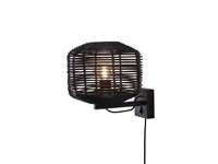 Een Wandlamp Tanami rotan dia.25xh.20cm zwart koop je bij Meubels and More