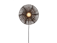 Een Wandlamp Zanzibar S rotan plat dia.40xh.12cm zwart koop je bij Meubels and More