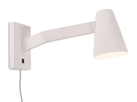 Een Wandlamp ijzer Biarritz h.22xb.40cm kap dia.12xh.16cm wit koop je bij Meubels and More