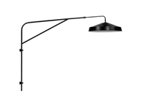 Een Wandlamp ijzer Brighton l.155cm mat zwart kap ijzer zwart rond 51x14cm koop je bij Meubels and More