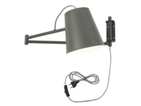 Een Wandlamp ijzer Brisbane h.26xb.92cm kap dia.18xh.19cm verstelbaar grijsgroen koop je bij Meubels and More