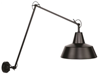 Een Wandlamp ijzer Chicago h.80cm l.60-130cm kap dia.36xh.24cm mat zwart koop je bij Meubels and More