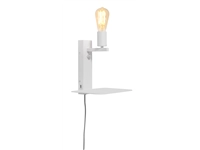 Een Wandlamp ijzer Florence m plank+usb h.25x23x22cm incl.dimmer wit koop je bij Meubels and More