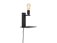 Een Wandlamp ijzer Florence m plank+usb h.25x23x22cm incl.dimmer zwart koop je bij Meubels and More