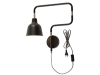 Een Wandlamp ijzer London b.44xh.40cm kap dia.16xh.16cm zwart koop je bij Meubels and More