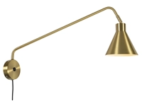 Een Wandlamp ijzer Lyon b.70xh.28cm kap.dia.16xh.17cm goud koop je bij Meubels and More