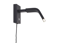 Een Wandlamp ijzer Zurich LED 5W 25000hrs h.14cm incl dimmer zwart koop je bij Meubels and More