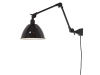 Een Wandlamp ijzer emaille Amsterdam h.60cm kap dia.25xh.15cm zwart M koop je bij Meubels and More