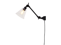 Een Wandlamp ijzer glas Amsterdam h.30cm kap dia.25xh.15cm zwart S koop je bij Meubels and More