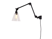 Een Wandlamp ijzer glas Amsterdam h.60cm kap dia.16.5xh.15cm transparant M koop je bij Meubels and More