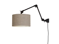 Een Wandlamp ijzer stof Amsterdam h.60cm kap 32x20cm d.linnen M koop je bij Meubels and More