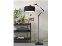 Een Vloerlamp ijzer stof Amsterdam h.190cm kap 47x23cm zwart koop je bij Meubels and More