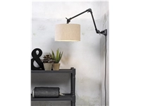 Een Wandlamp ijzer stof Amsterdam h.60cm kap 32x20cm l.linnen M koop je bij Meubels and More