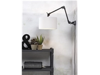 Een Wandlamp ijzer stof Amsterdam h.60cm kap 32x20cm wit M koop je bij Meubels and More