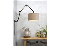 Een Wand- hanglamp ijzer stof Amsterdam h.85cm kap 32x20cm d.linnen L koop je bij Meubels and More