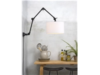 Een Wand- hanglamp ijzer stof Amsterdam h.85cm kap 32x20cm wit L koop je bij Meubels and More