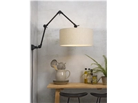 Een Wand- hanglamp ijzer stof Amsterdam h.85cm kap 47x23cm l.linnen L koop je bij Meubels and More