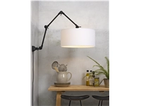 Een Wand- hanglamp ijzer stof Amsterdam h.85cm kap 47x23cm wit L koop je bij Meubels and More