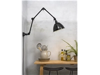 Een Wand- hanglamp ijzer emaille Amsterdam h.85cm kap dia.25xh.15cm zwart L koop je bij Meubels and More