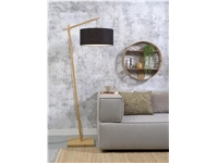 Een Vloerlamp Andes bamboe h.176cm kap 47x23cm eco linnen zwart koop je bij Meubels and More