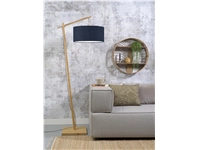 Een Vloerlamp Andes bamboe h.176cm kap 47x23cm eco linnen blue denim koop je bij Meubels and More