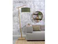 Een Vloerlamp Andes bamboe h.176cm kap 47x23cm eco linnen groen forest koop je bij Meubels and More